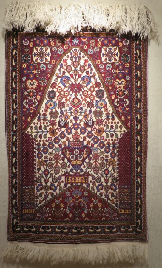 Alfombra persa Qashqai de Shiraz con motivo del Arbol de la Vida, lana, Iran