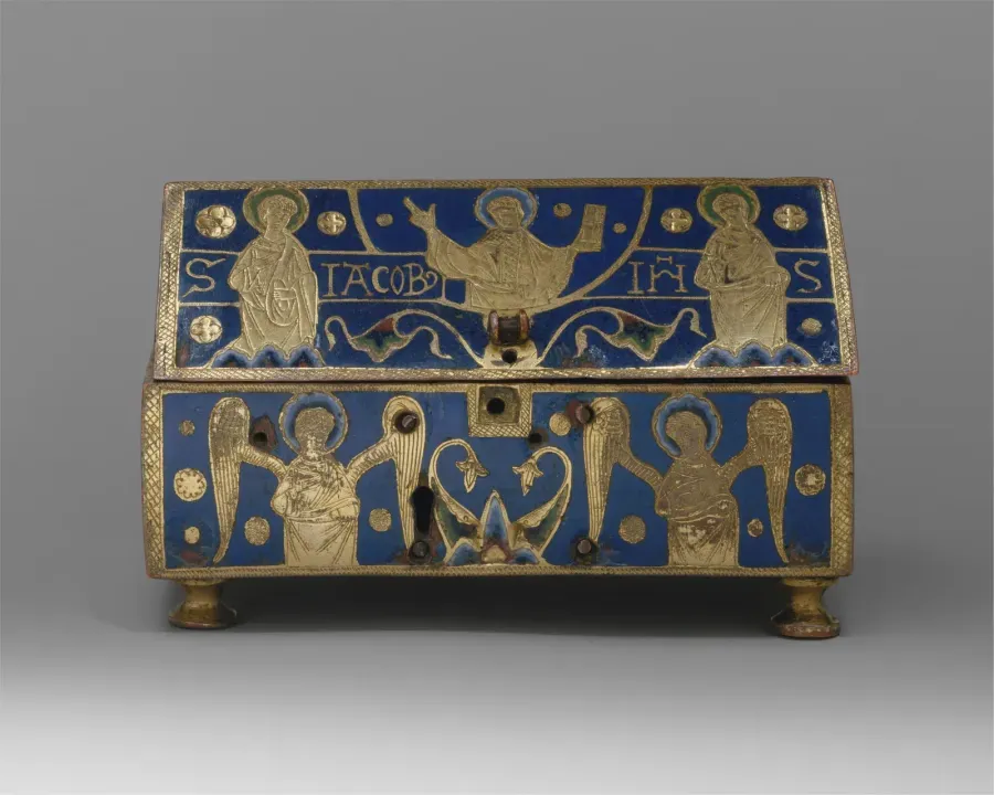 Relicario de Limoges, c. 1200-1220, esmalte champlevé sobre cobre