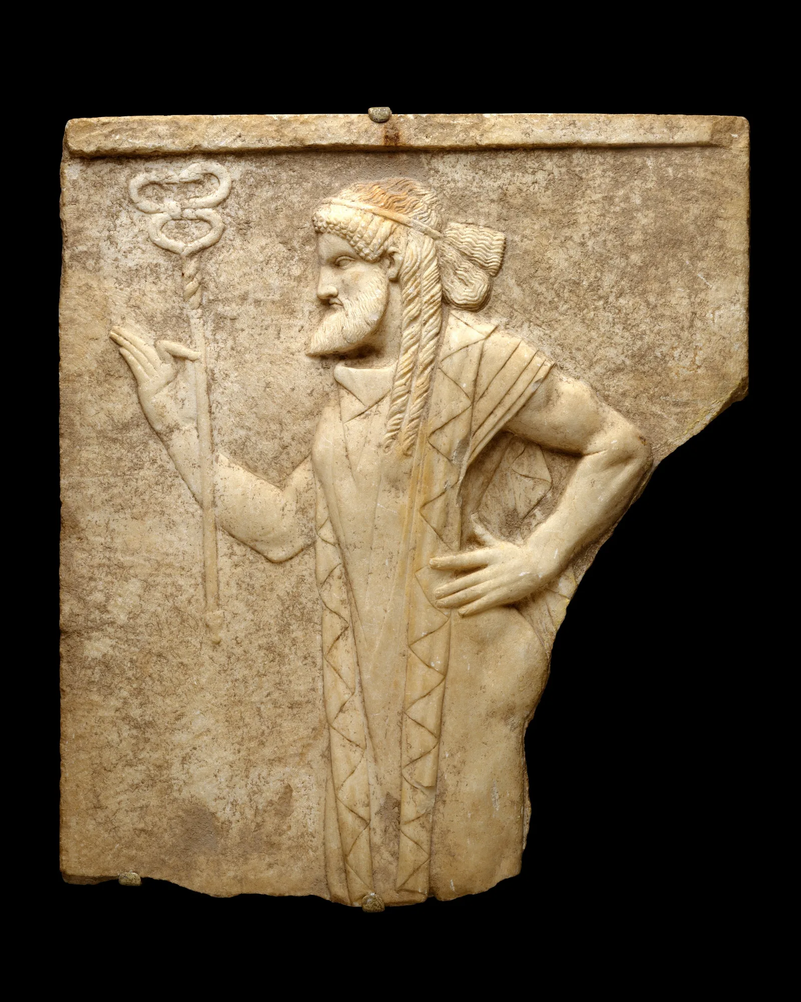 Relieve de mármol con la figura de Hermes, trabajo romano
