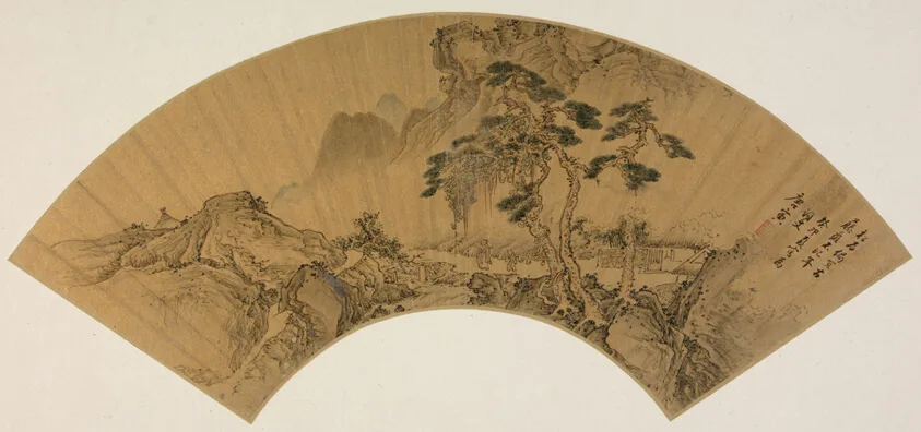 Pintura china de eruditos reunidos en el Pabellon de las Orquideas junto a un arroyo