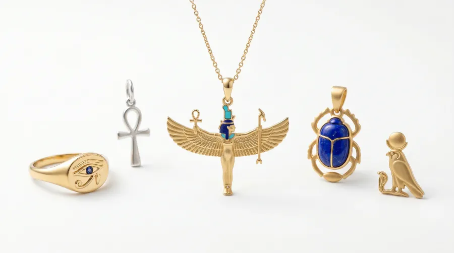 Isis, diosa egipcia: joyas con sus simbolos