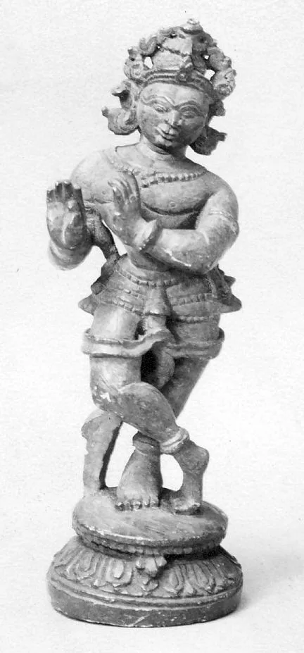 Figura de piedra de Krishna tocando la flauta, Orissa, siglos XVII a XVIII
