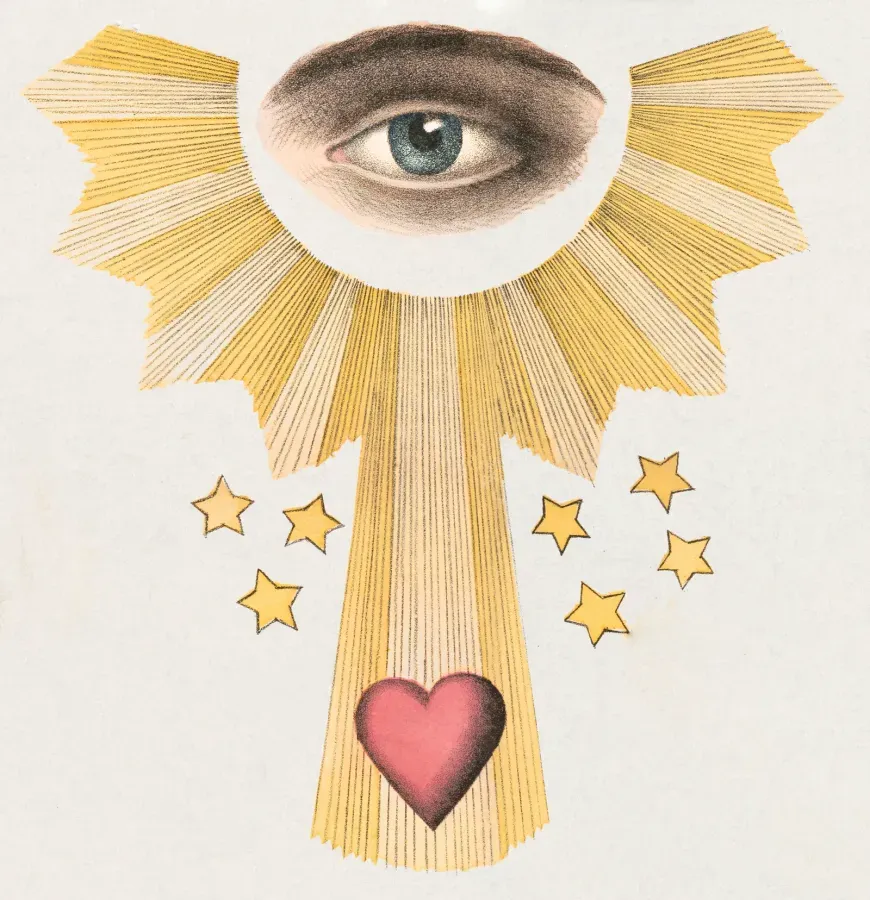 Grabado del Ojo de la Providencia dentro de un triangulo radiante, siglo XIX, coleccion de la Library of Congress