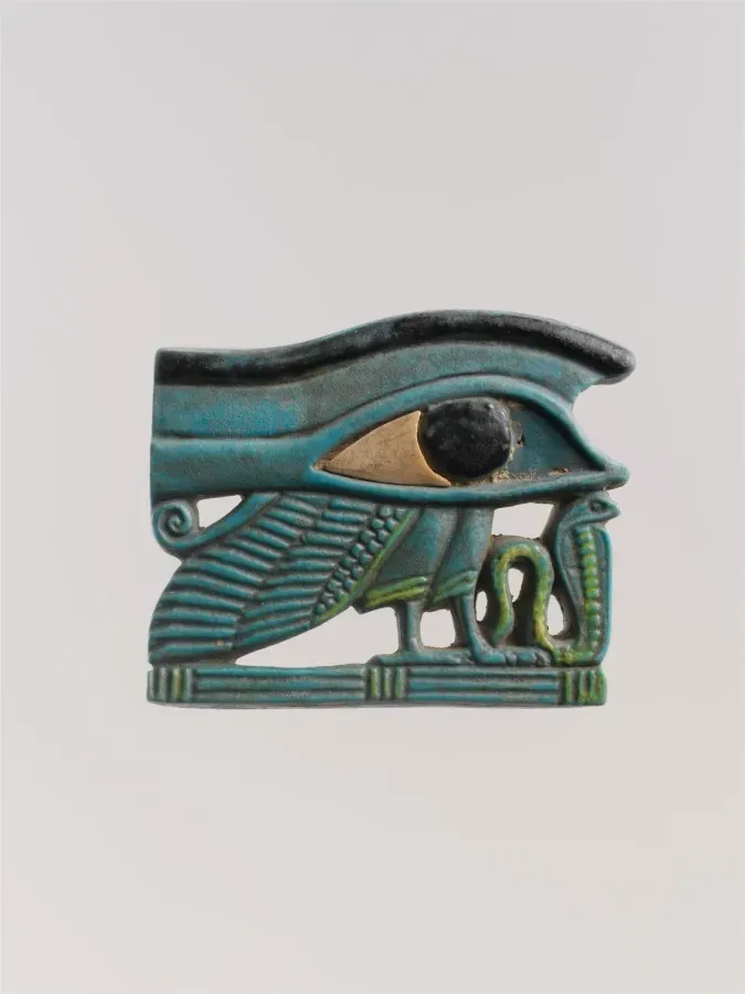 Amuleto egipcio del ojo Wedjat, Periodo Tardío, 525–332 a. C.