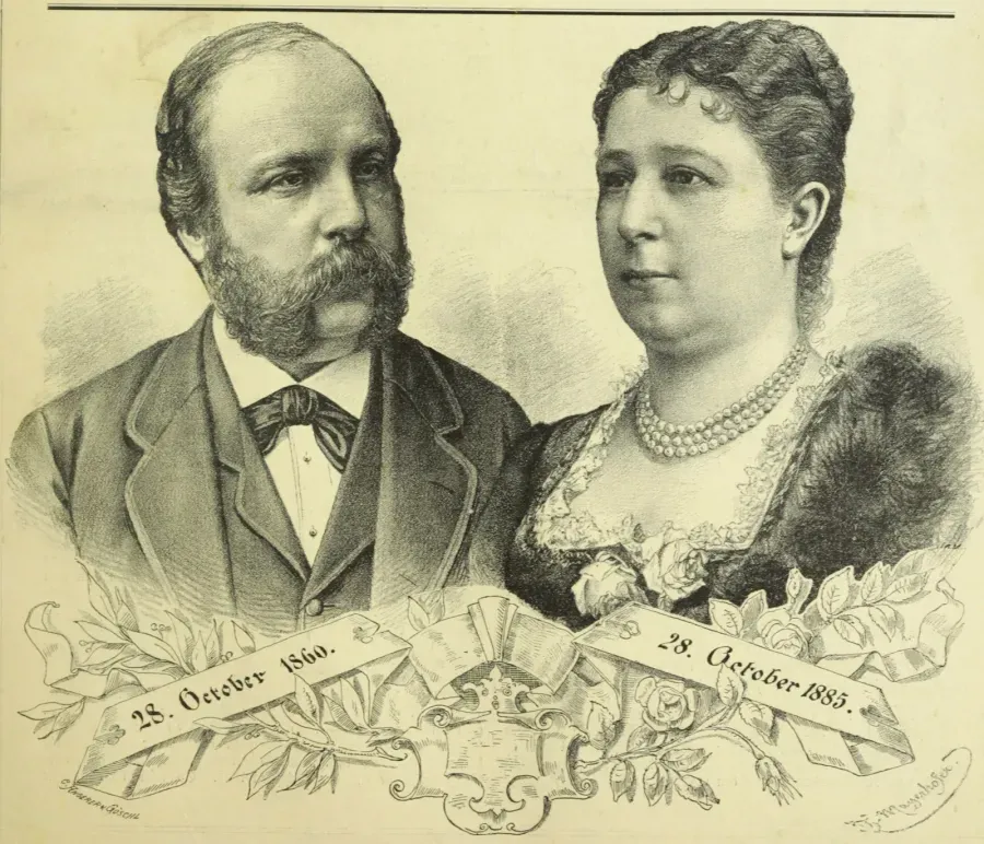 Retrato doble de Moriz y Charlotte von Konigswarter en sus bodas de plata, Viena 1885
