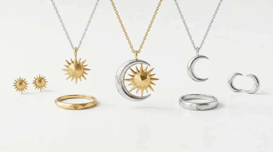 Sol y luna en joyeria: el significado de un simbolo dual