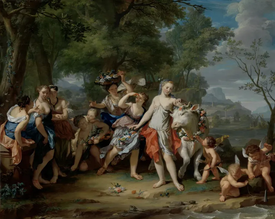 El rapto de Europa, pintura de Nikolaas Verkolje, 1735 a 1740, Rijksmuseum, Amsterdam