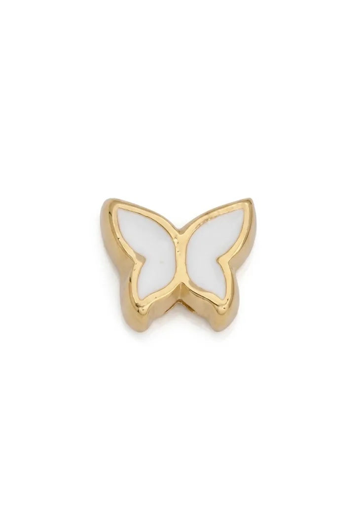 CUENTA MARIPOSA BLANCA DORADA
