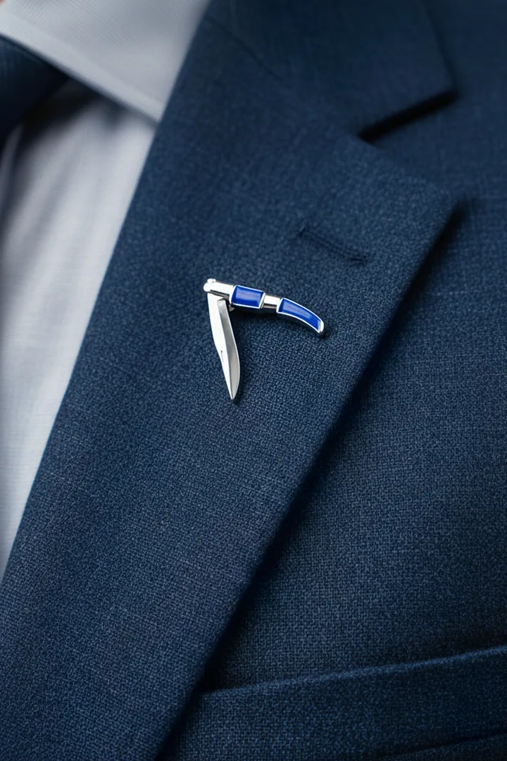 PIN CUCHILLO NAVAJA AZUL
